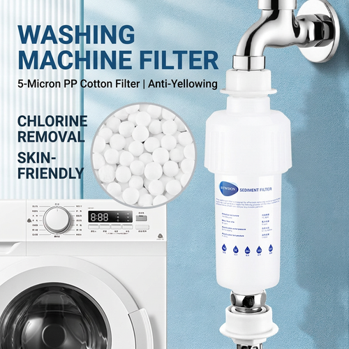 💧 Compact Household Pre-filter Set ✅ For Showerheads, Washing Machines & Toilets, Replaceable PP Cotton Filter, Traps Rust & Sediment, Protects Home Appliances