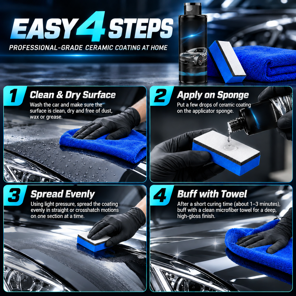 🔥Buy 1, Get 1 Free 🔥Nano-ceramic coating spray, available in 60ml and 180ml bottles🛡️💎