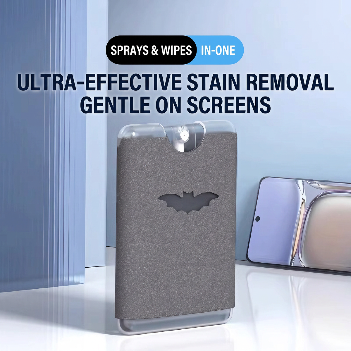 🧼Buy 1 get 1 free-Portable Screen Cleaner Spray with Microfiber Cloth, Nano Streak-Free Cleaning