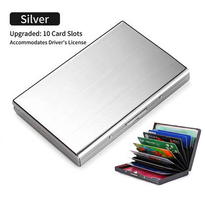 RFID Blocking Metal Card Holder, Ultra Slim Stainless Steel Business Credit Card Case 💳