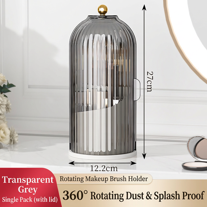 Keep Brushes Dust‑Free! Multi‑Compartment Rotating Makeup Holder