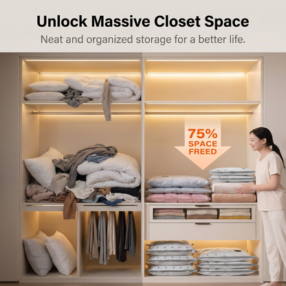 🔥Save 80% Space! Vacuum Compression Storage Bags for Clothes