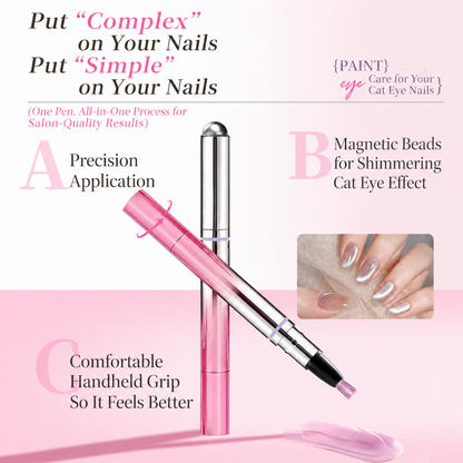 Buy 1 Get 1 Free ✨ 2-in-1 Cat-Eye Nail Art Pen with Built-in Magnet 💅