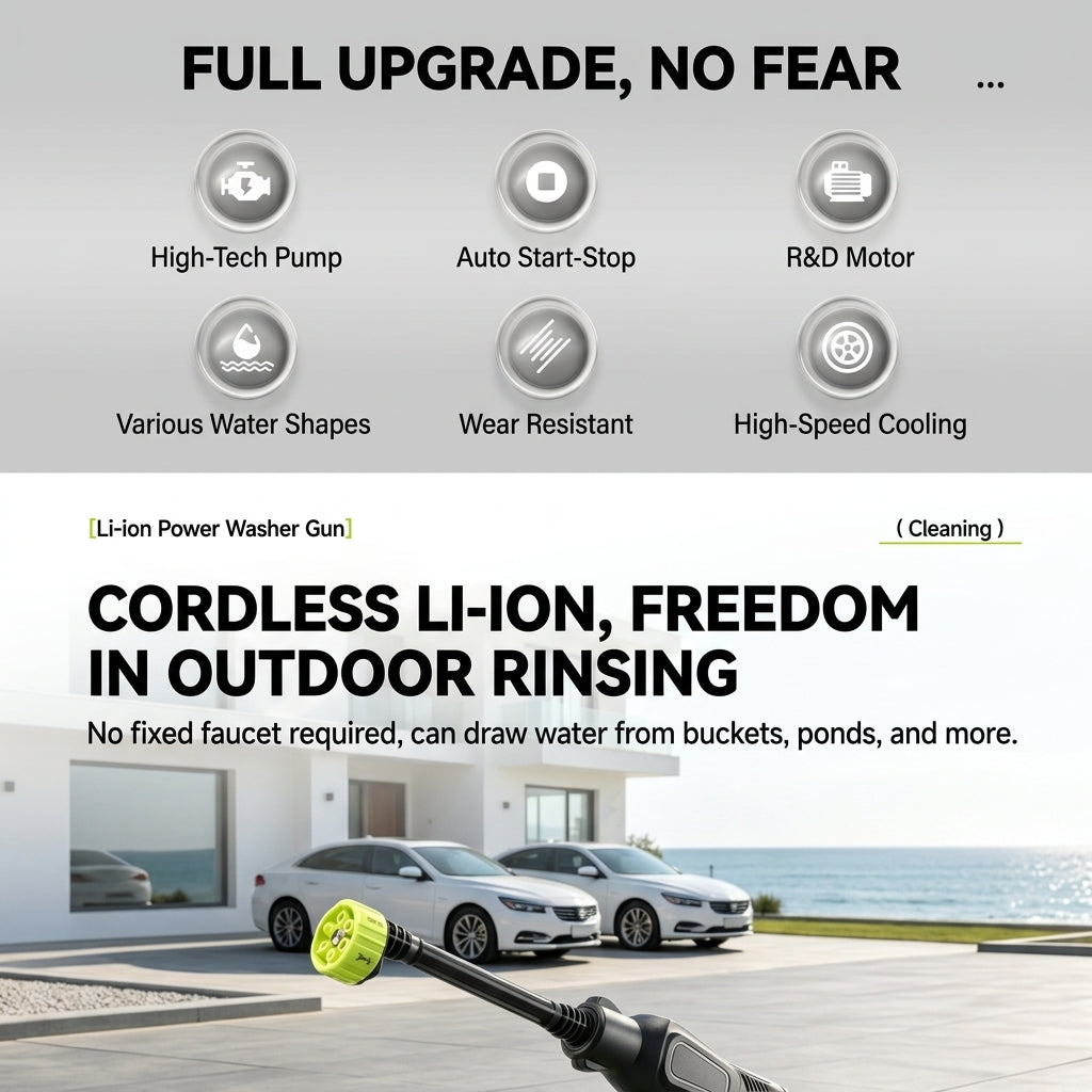 🚗 50% OFF NOW! 💦 Portable High-Pressure Car Washer – 1500W Motor, Multi-Purpose Use & Compact Storage Design for Outdoor Cleaning 🔧