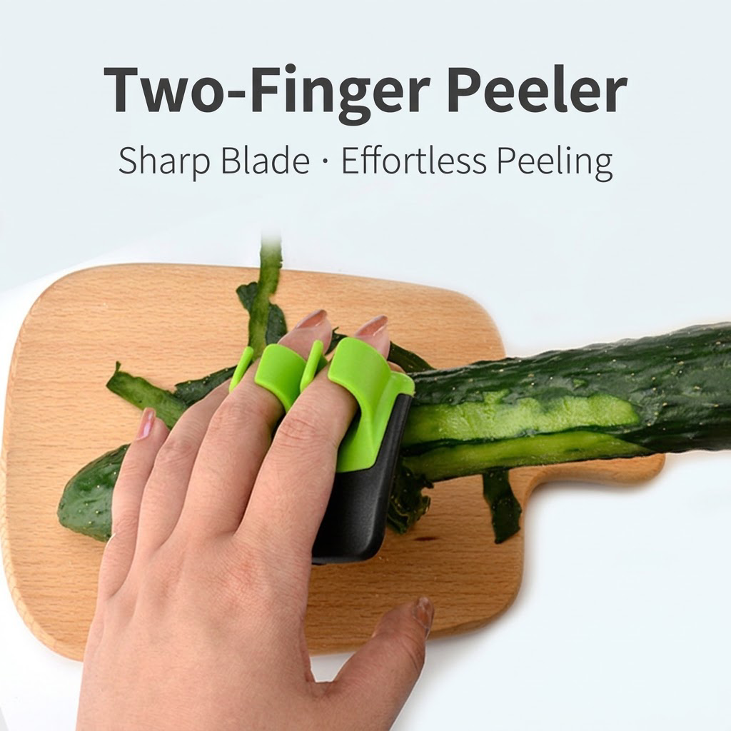 🥕 2Pcs Palm Hand Vegetable Peeler | Non-slip Rubber Finger Grips