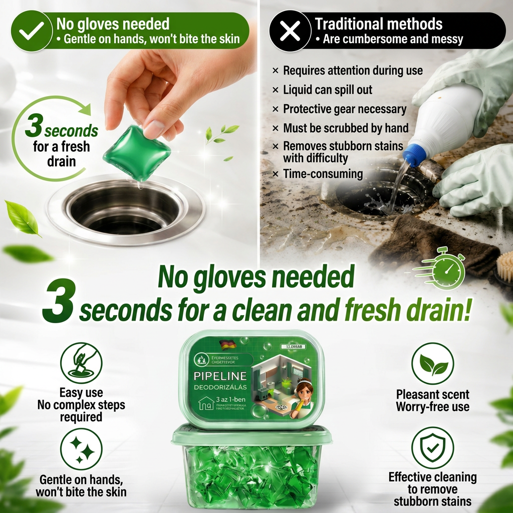💧 Water Dissolvable Drain Purification Beads | Stop Sewer Smells! Fresh & Clean Kitchen & Bathroom Drains