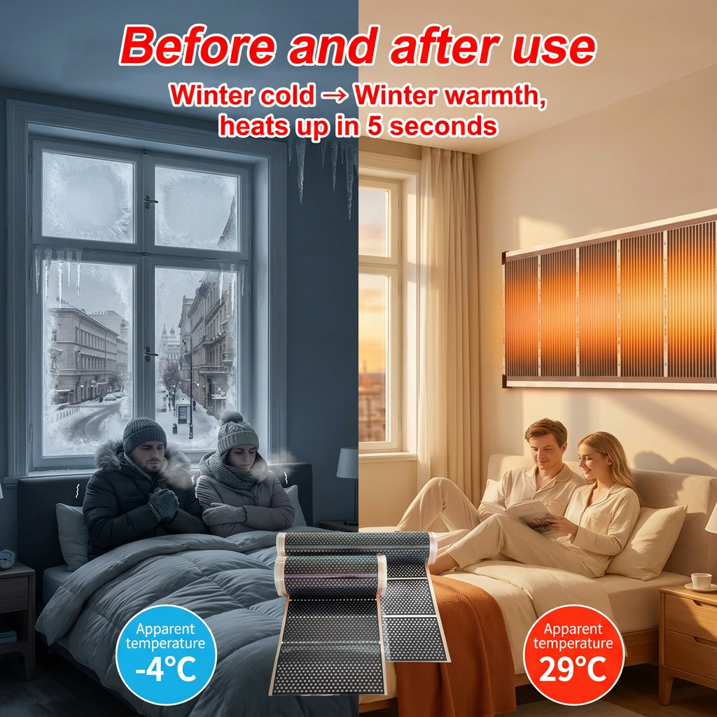 🔥3-Second Rapid Heating Honeycomb Graphene Far-Infrared Ceramic Wall Heater – Low Noise & Energy Efficient Indoor Wall Mount Heater
