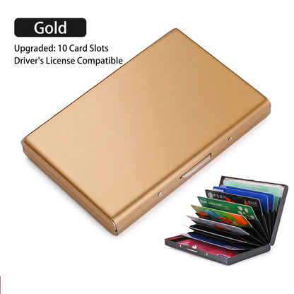 RFID Blocking Metal Card Holder, Ultra Slim Stainless Steel Business Credit Card Case 💳