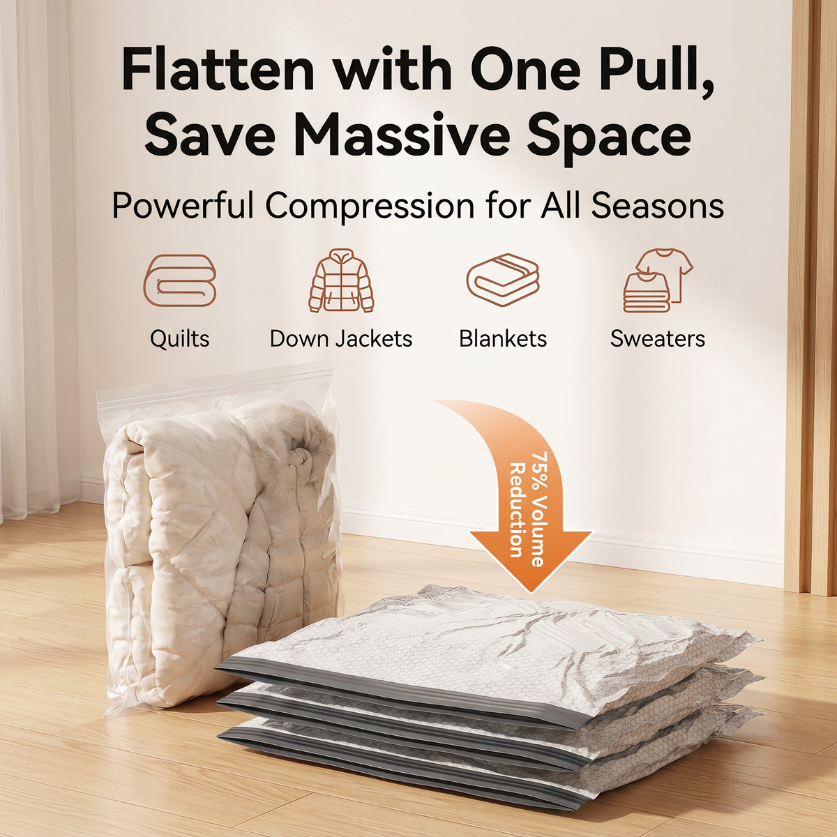 🔥Save 80% Space! Vacuum Compression Storage Bags for Clothes