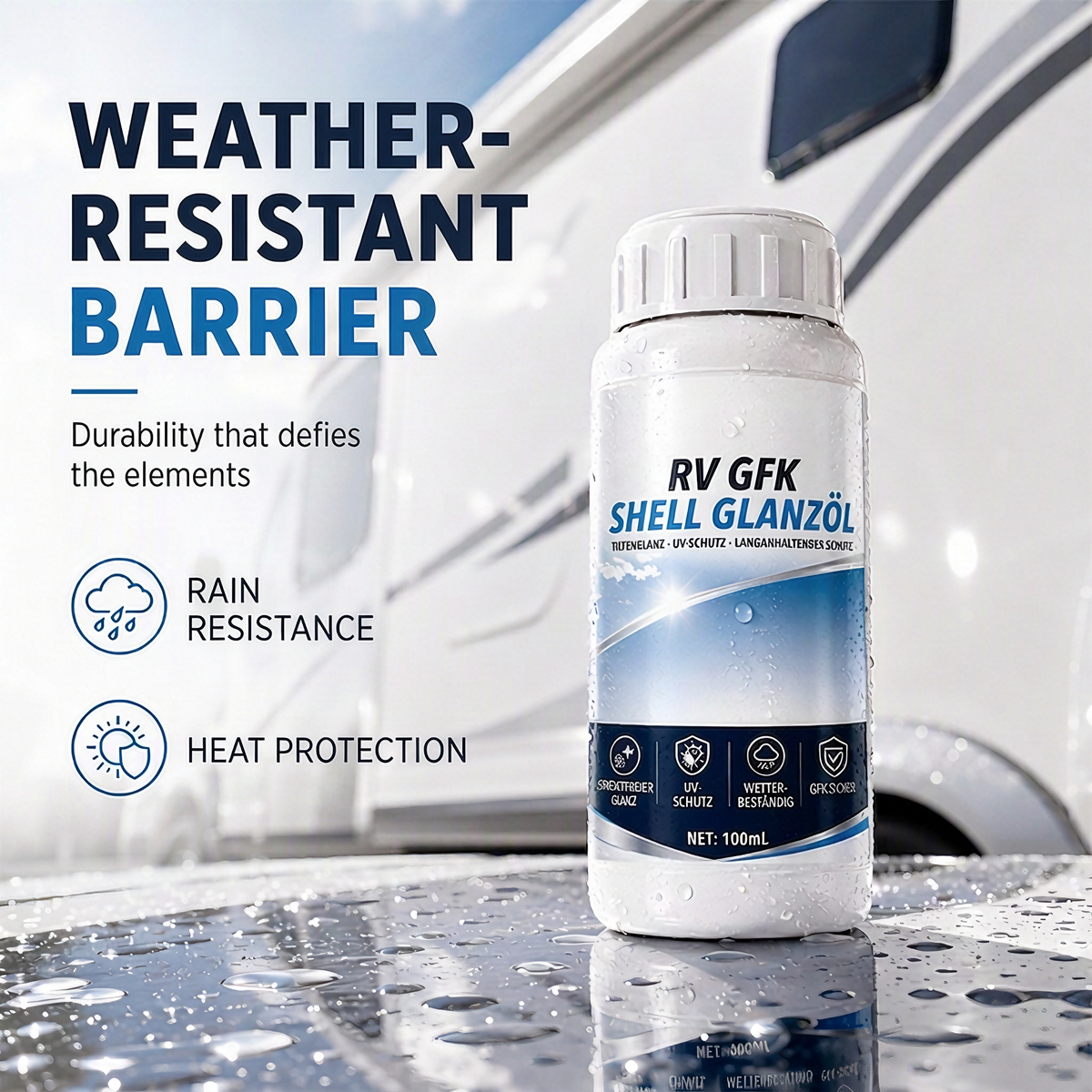 🚐 Fiberglass Gloss Restorer for Motorhomes, Boats & Trailers – with UV and Weather Protection
