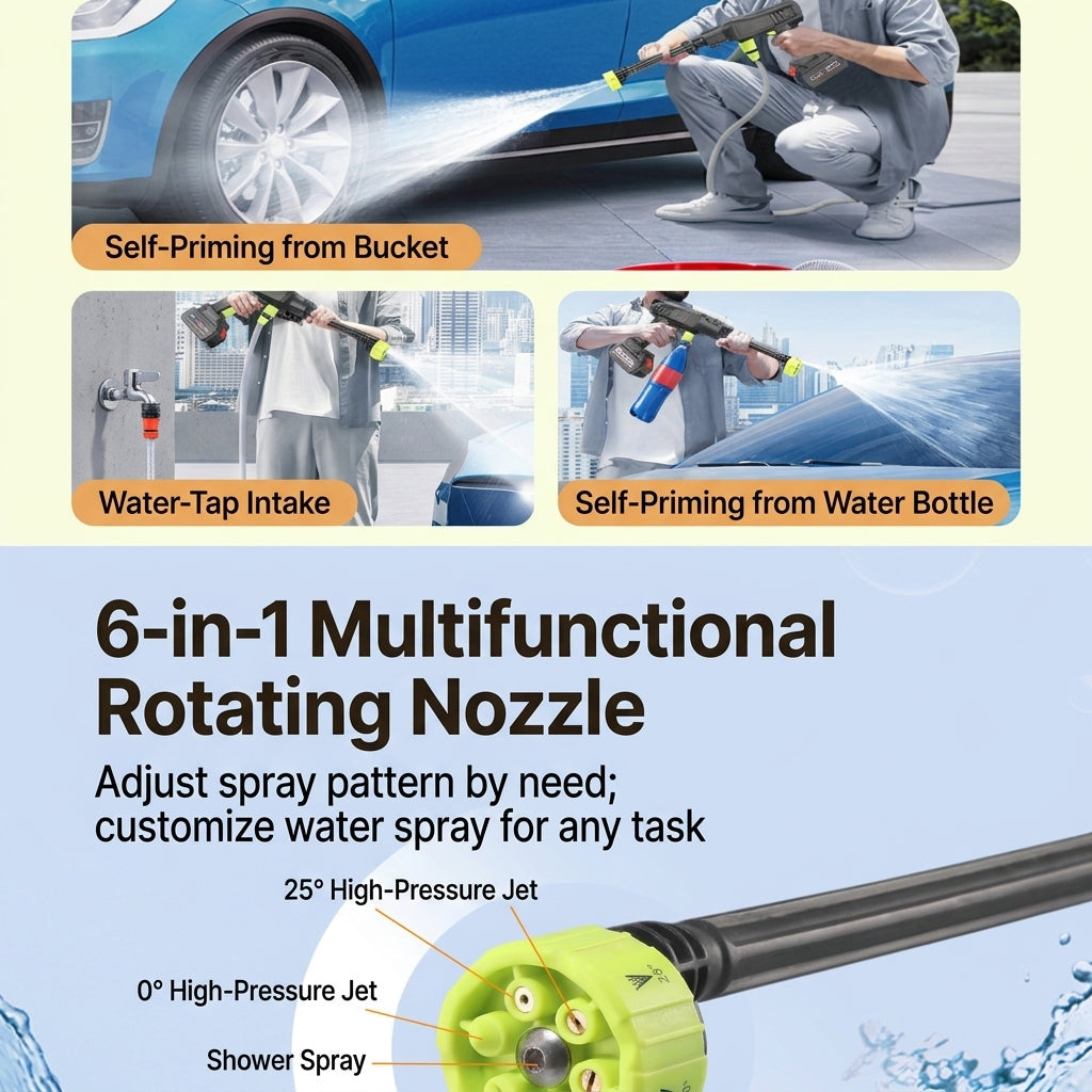 🚗 50% OFF NOW! 💦 Portable High-Pressure Car Washer – 1500W Motor, Multi-Purpose Use & Compact Storage Design for Outdoor Cleaning 🔧