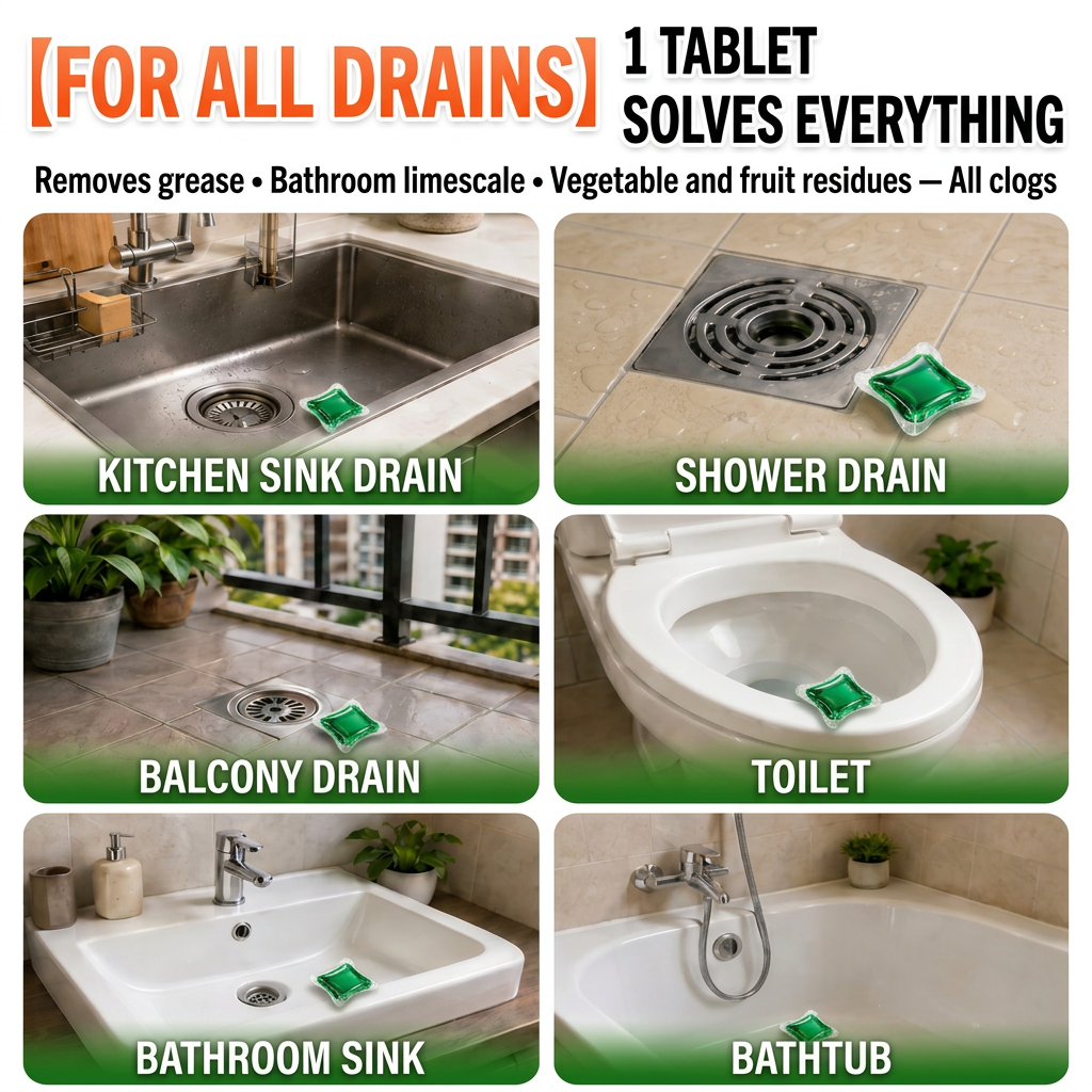 💧 Water Dissolvable Drain Purification Beads | Stop Sewer Smells! Fresh & Clean Kitchen & Bathroom Drains