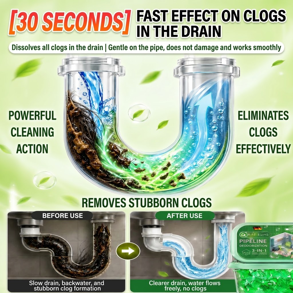 💧 Water Dissolvable Drain Purification Beads | Stop Sewer Smells! Fresh & Clean Kitchen & Bathroom Drains
