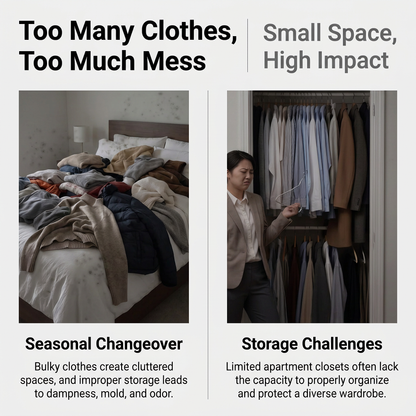 🔥Save 80% Space! Vacuum Compression Storage Bags for Clothes