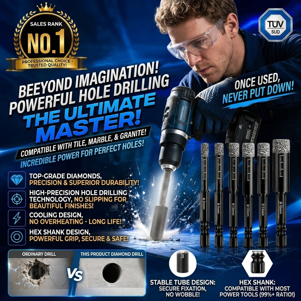 🛠️ Brazed Hex Shank Dry Hole Saw | Drill Tile, Granite & Marble Without Water