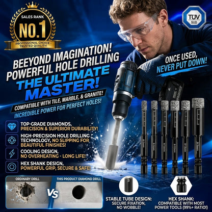 🛠️ Brazed Hex Shank Dry Hole Saw | Drill Tile, Granite & Marble Without Water