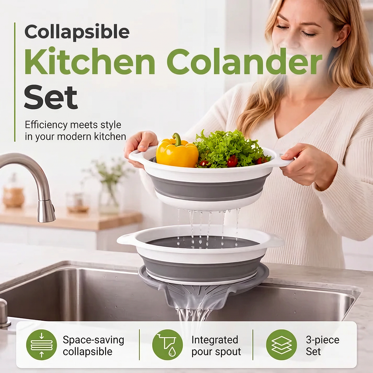 🔥Limited-time 50% off-Multifunctional foldable kitchen drain basket