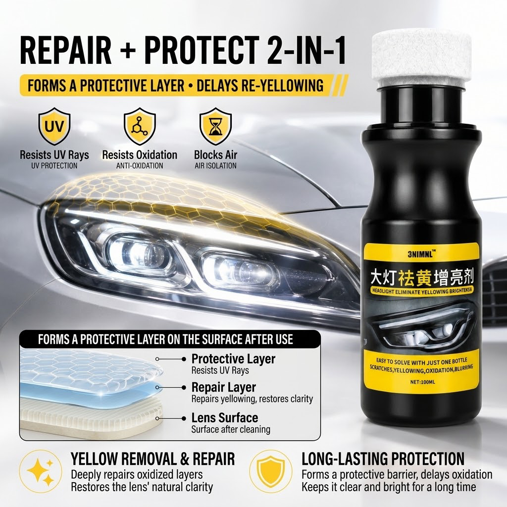 💸【Buy one, get one free】 Paying hundreds for headlight polishing? Fix it yourself in minutes!