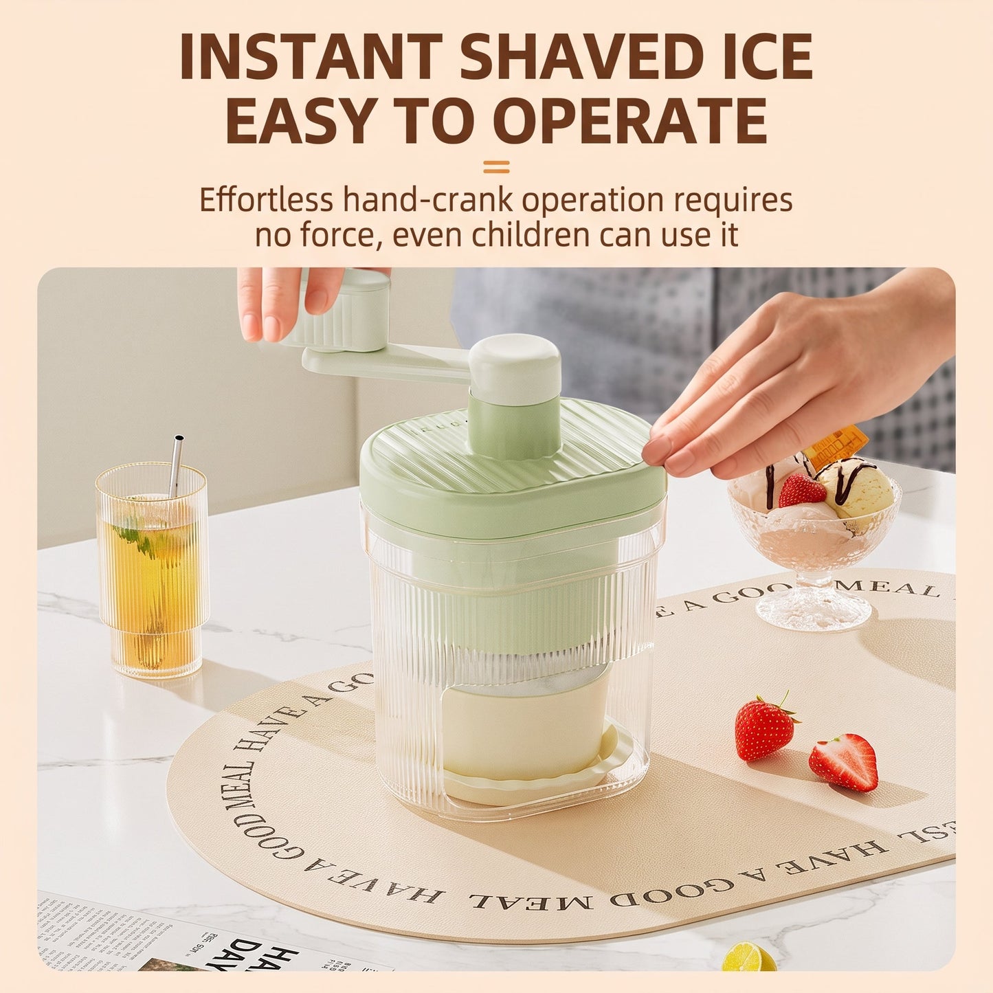 ❄️No Power Hand Crank Ice Shaver