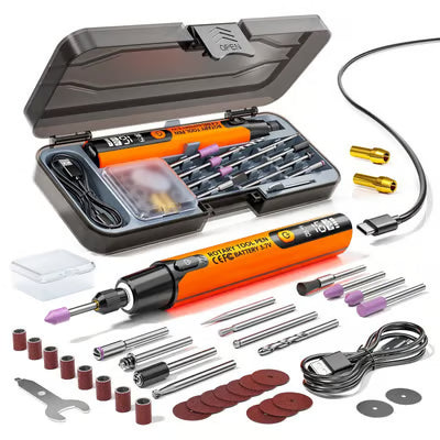 🔥Mini Rotary Tool Kit That Handles Engraving Grinding Cutting & Polishing With LED Light And Digital Speed Display
